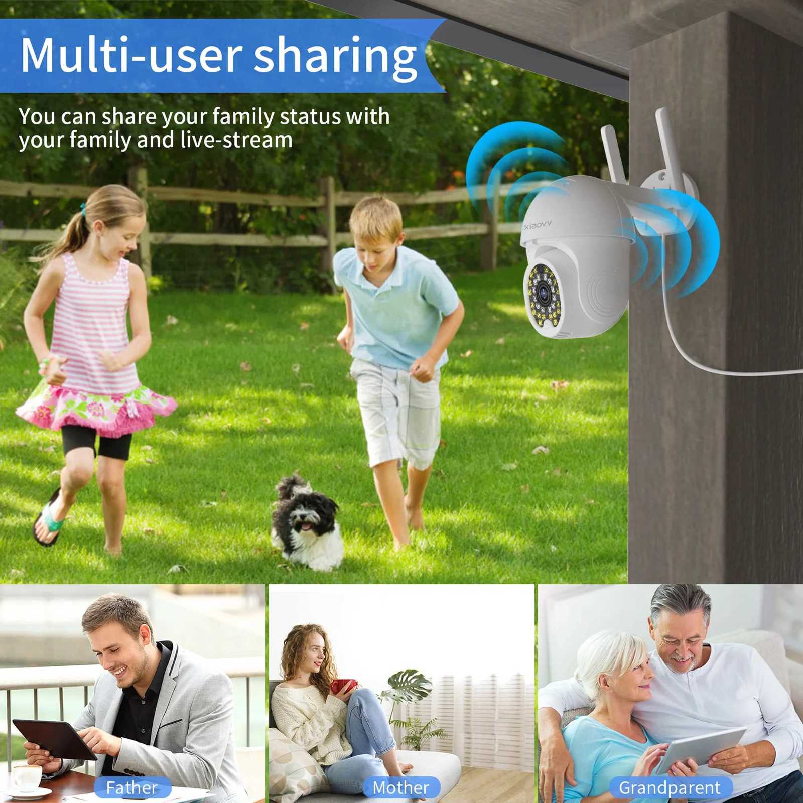 XIAOVV 6MP Auto Tracking Wireless IP Security Speed De PTZ Camera Outdoor Human Detection Smart Camera Security Protection C251202