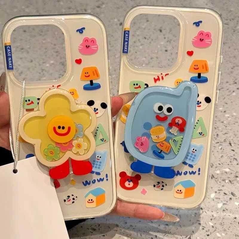 Doodle Funny Flower Bracket Case Compatible for IPhone 16 15 11 13 14 12 Pro Max XR XS Max X 15 7 8 16 Plus SE New IMD Cover J251202