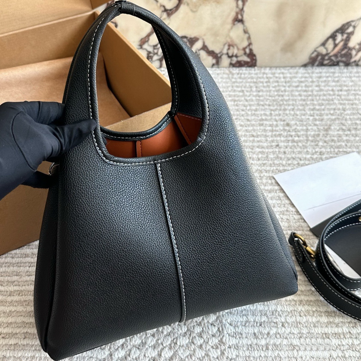 High Quality Lana 23 Shoulder Bag Bucket Bags Designer Handbags Black Genuine Leather Luxury Casual Messenger Bag Crossbody Large Capacity Shopping Tote Purse