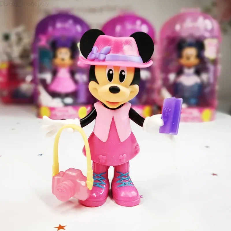Disney Junior Minnie Mouse Fabulous Fashion Funny Girls Dress-up Anime Figure Play House Toys Collect Ornaments Kids Gifts H251202