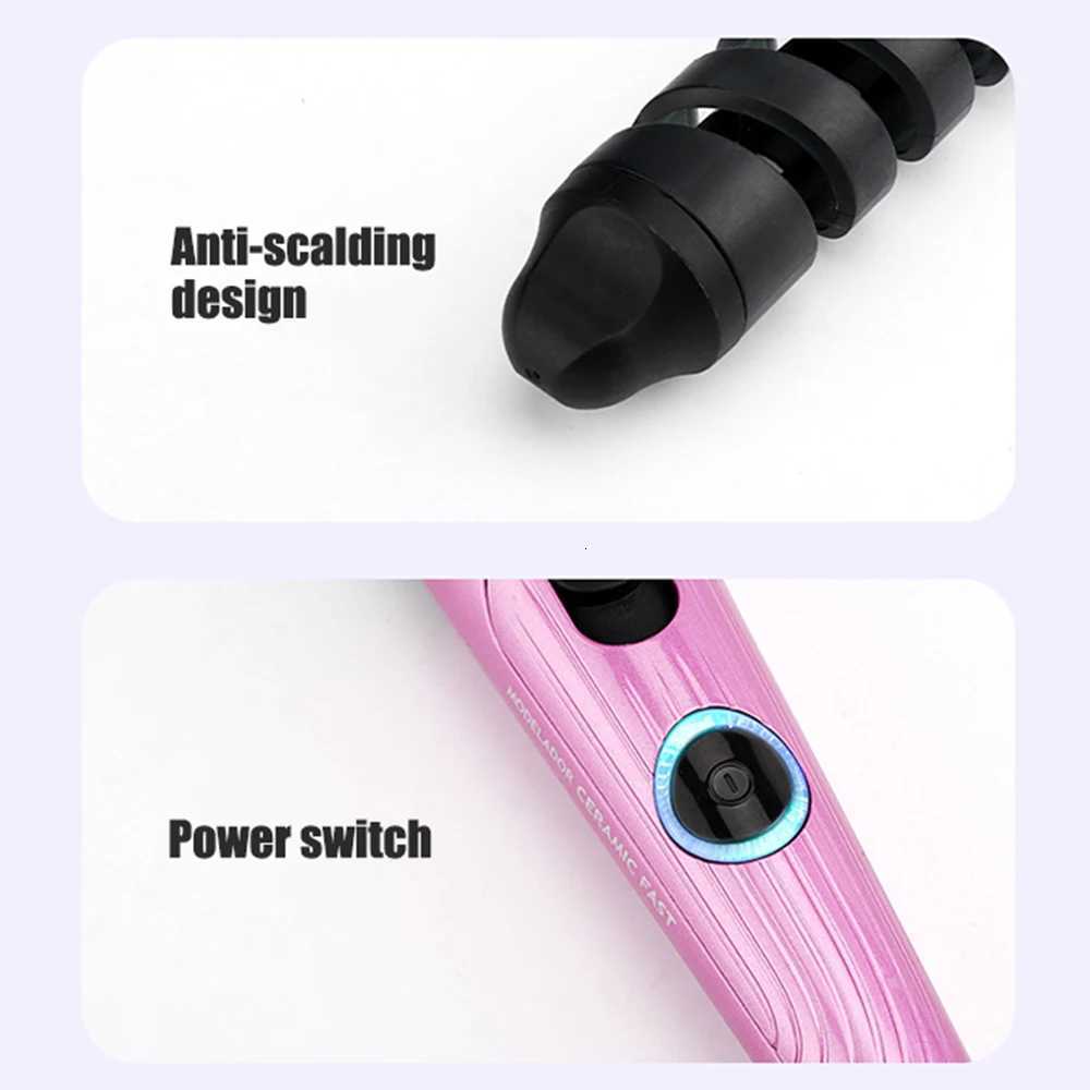Anti-Scald Ceramic Curling WandPortable Curling IronAutatic Spiral Hair Curler for WenDetangle Scald- Fast Heating Ro C251202