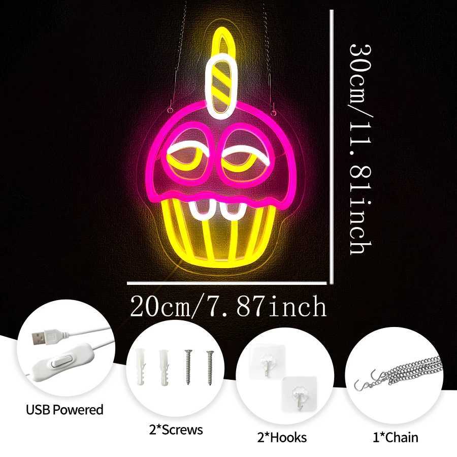 Cupcake Led Neon Sign Used For Dessert Shop Wall Decor Usb Powered Restaurant Snack Shop Bakery Coffee Shop Art Wall Lamp H251201
