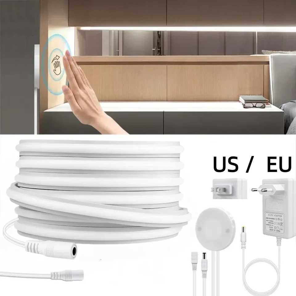 24V COB Neon Strip Light 280LEDs/M Solid Silicone Gel Tube With Dimmable Touch Hand Sweep Motion Sensor Switch Waterproof Tape H251201