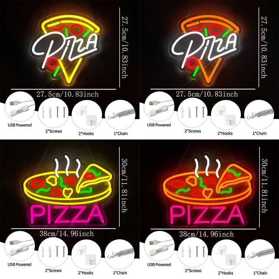 Fast Food Led Neon Sign Gourmet Pizza Icon Family Restaurant Recreation Room Food Theme Party Decor Pizza Lovers Gifts H251201