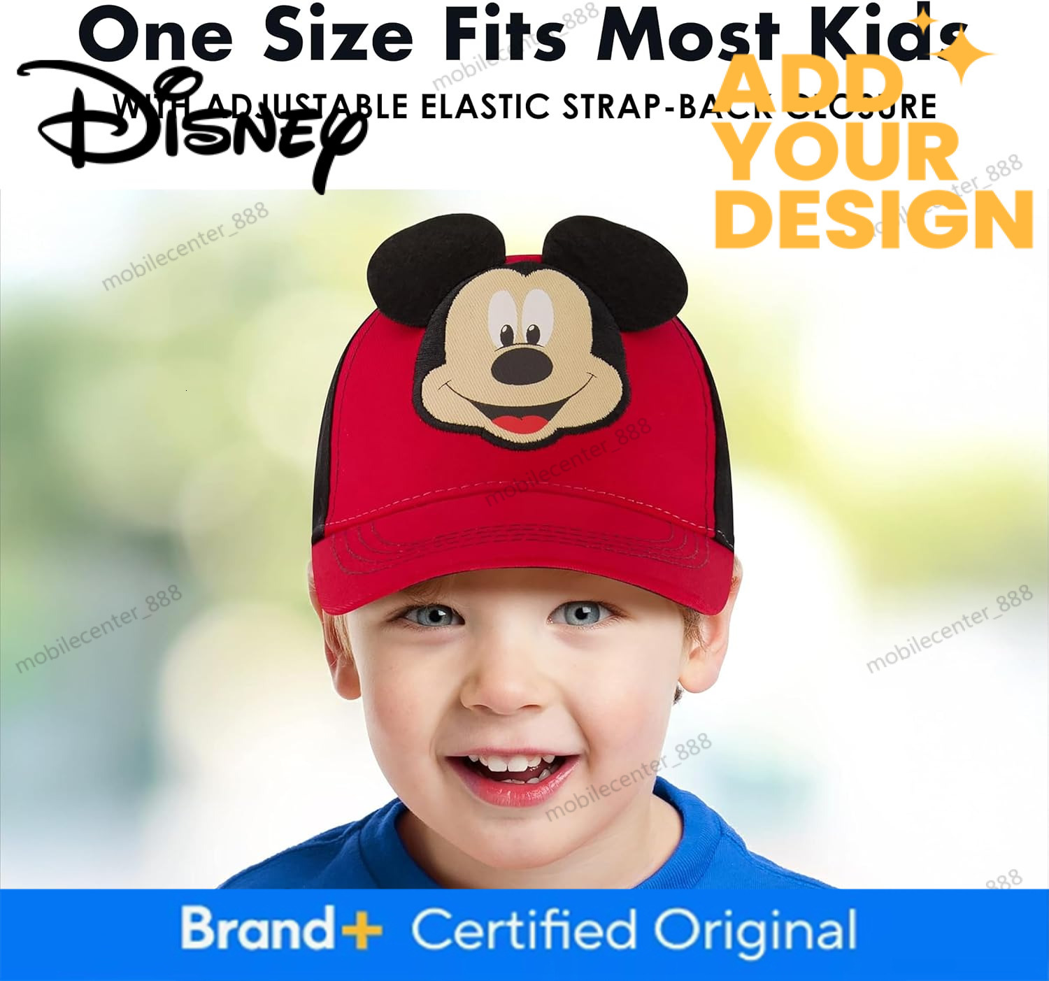 Disney custom Mickey Mouse Baseball Cap, Mickey Mouse Adjustable Toddler 2-4 Or Boy Hats for Kids Ages 4-7