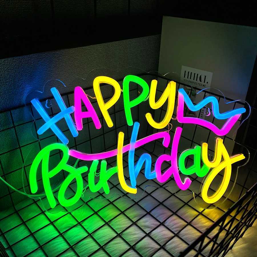 Happy Birthday Neon Sign For Birthday Party Wall Decor Party Decoration Home Bedroom Living Room Decor Bar Club H251201