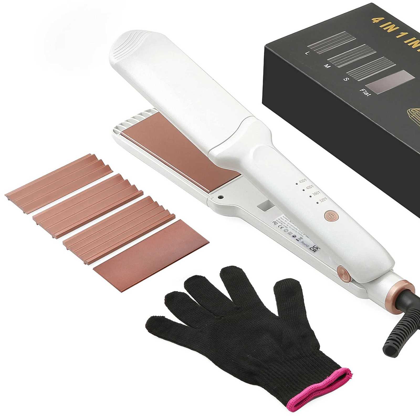 4 in 1 Crimping Iron Ceramic Heat Conduction Fluffy Board Straightener Splint Curling Iron Mti-Functional Modeling C251202