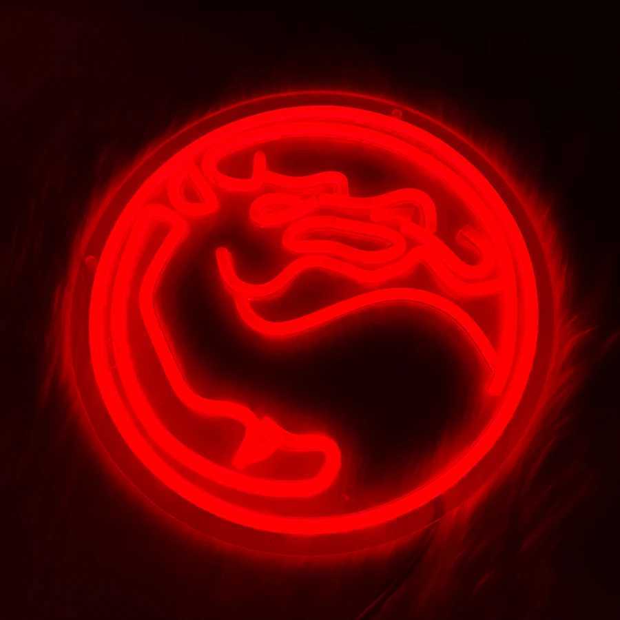 Dragon Neon Sign Red Gamer Aesthetic Operation Light Usb Powered Used For Bedroom Game Room Bar Club Man Cave Decor H251201