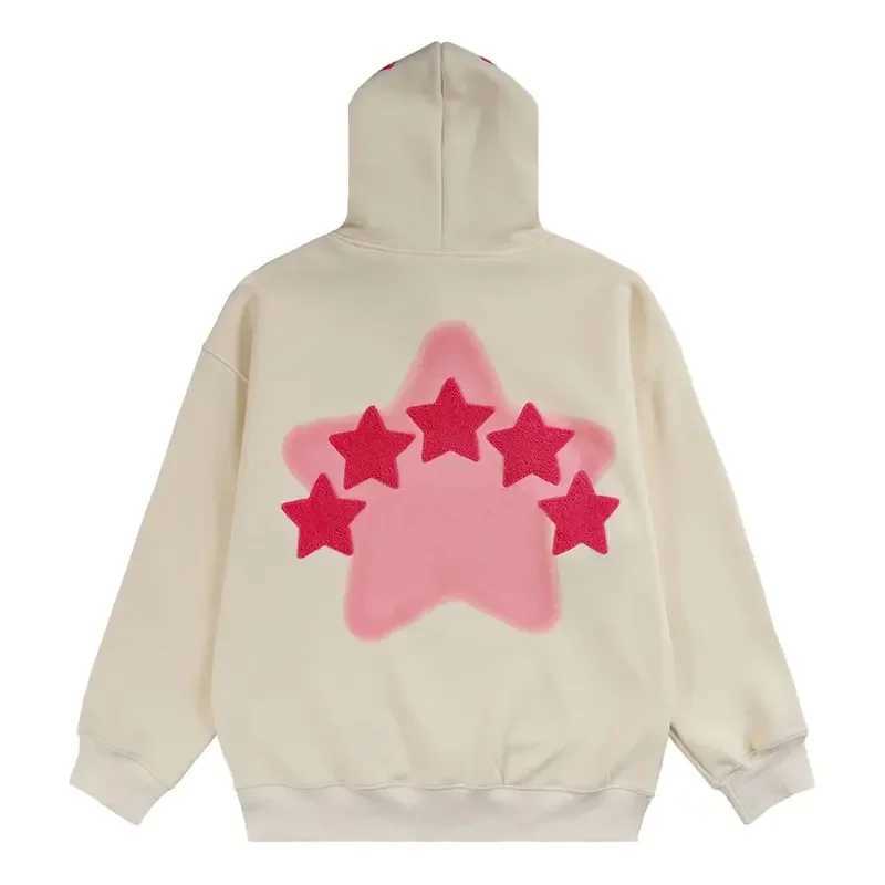Vintage Embroidery Star Oversized Hoodie Y2K Celestial Star Streetwear Unisex Oversized Fleece Menswear Baggy Sweatshirts J251203