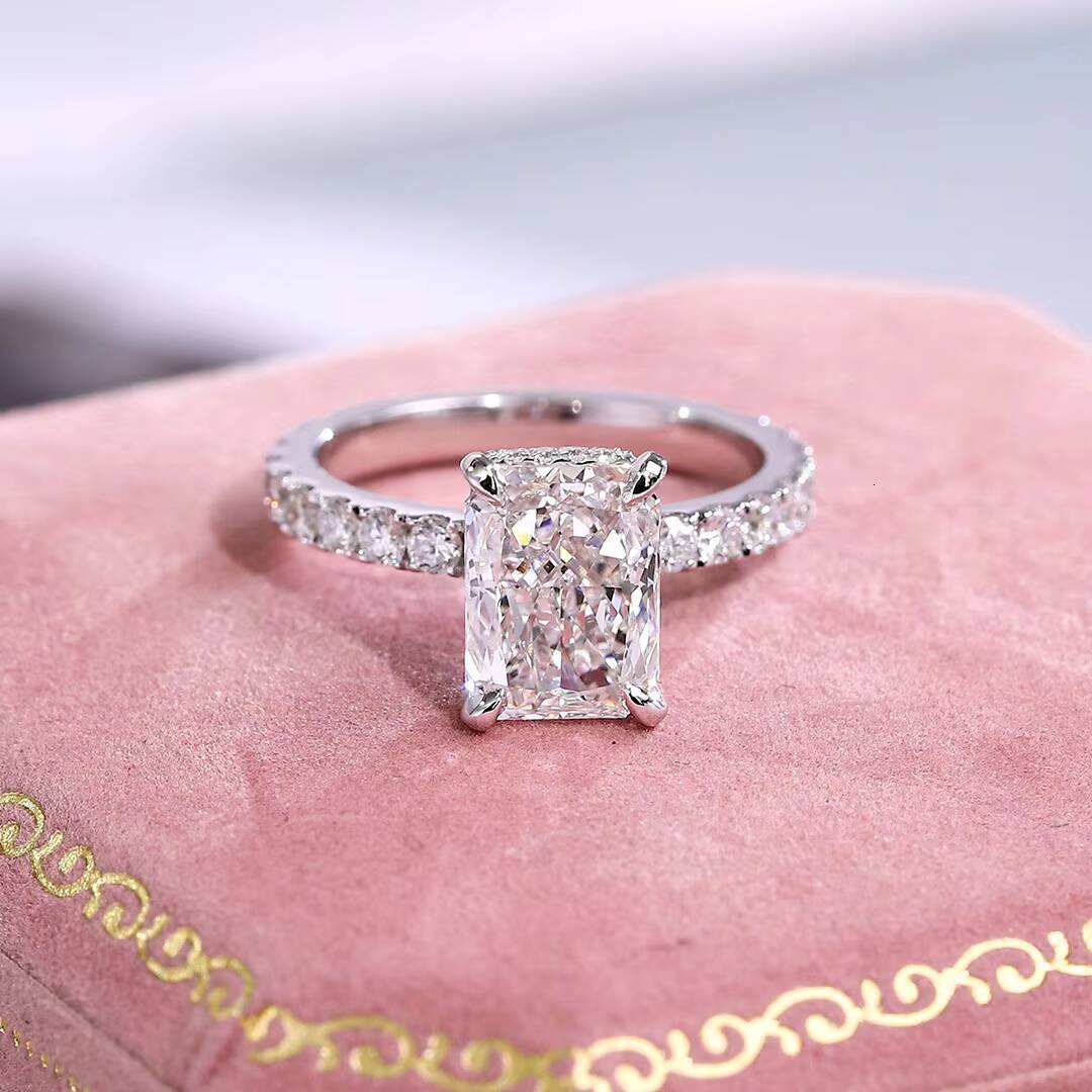 IGI Certified HPHT CVD Lab Grown Radiant Cut Diamond 3 Carats 14K Real Gold Jewelry Engagement Wedding for Women Ring