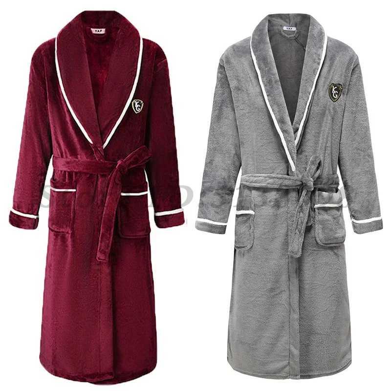 Winter New Coral Fleece Sleepwear Couples Sleeping Robe Womens Home Clothes Bathrobe Mens Oversize Flannel Thickened Yukata C251202