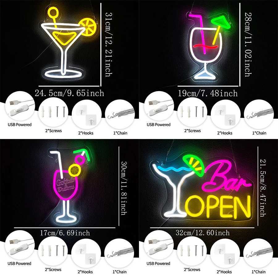 Cocktail Series Neon Signs Bar Business Wall Lights Usb Powered Used For Restaurants Holiday Parties Shops Man Caves Decor H251201