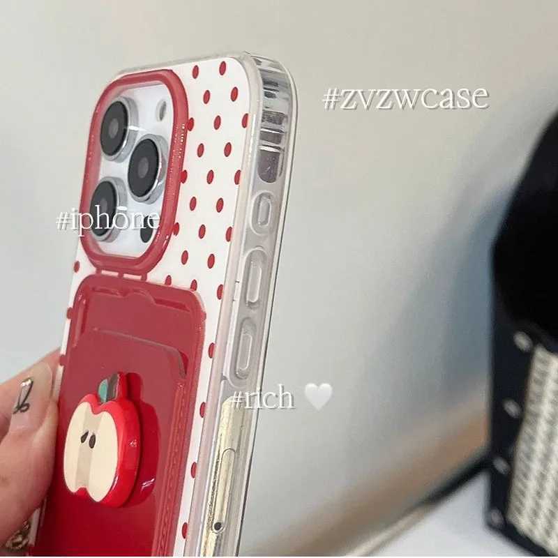 For iPhone 16 Pro Max 15 Pro 14 Plus 13 Mini 12 11 X XS XR 7 8 SE Cute 3D Face Card Holder Cartoon Phone Case With Lanyard J251202