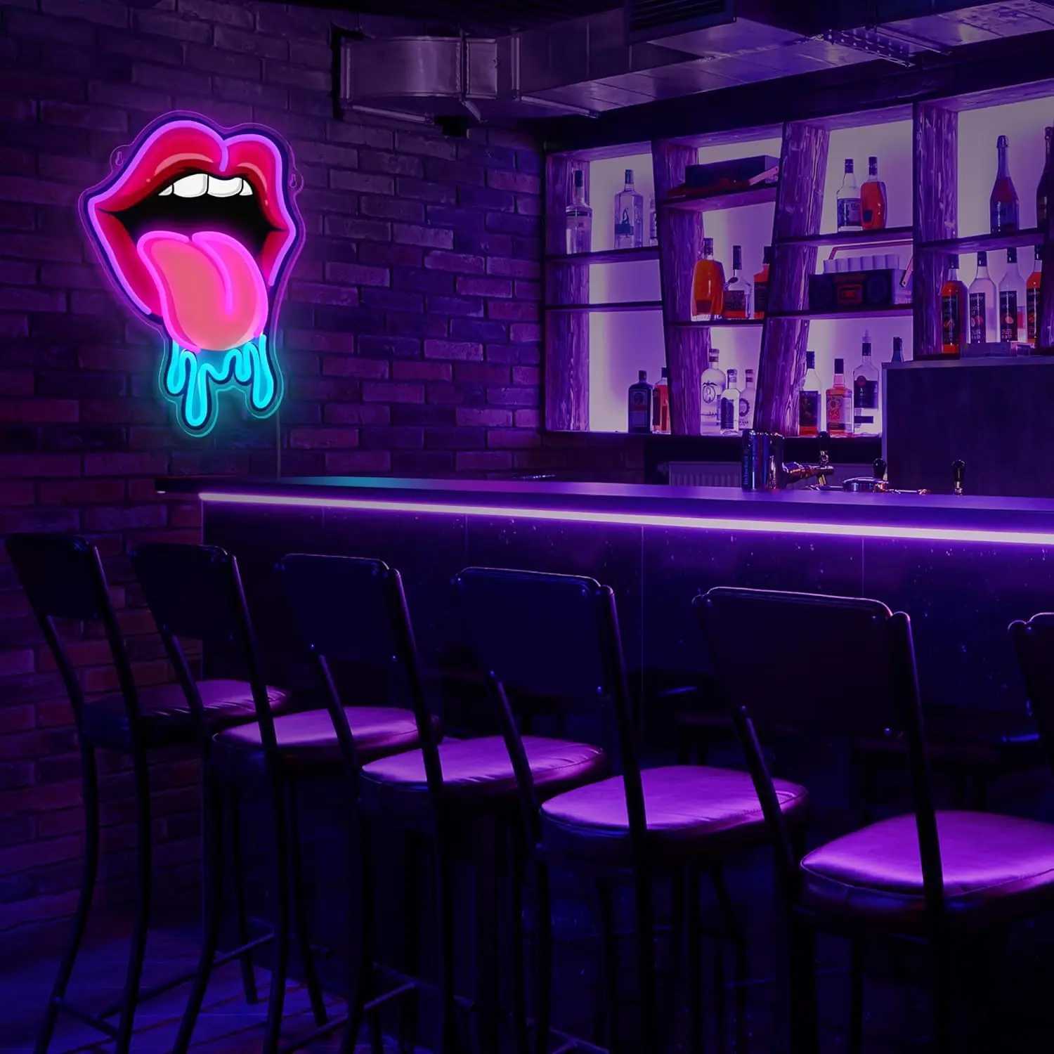 Lip tongue Neon Sign USB Dimmable LED Neon Light Sign Wall Art Decoration for Gameroom Bedroom Livingroom Party Birthday Gift H251201