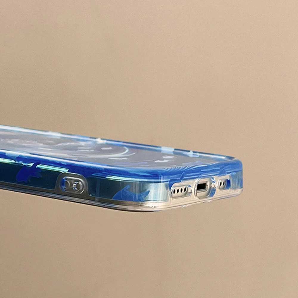 Korean Cute Fishes Silicone Phone Case For iPhone 15 Pro Case For iPhone 11 12 13 14 16 Pro Max Vortex Pattern Soft Back Cover J251202