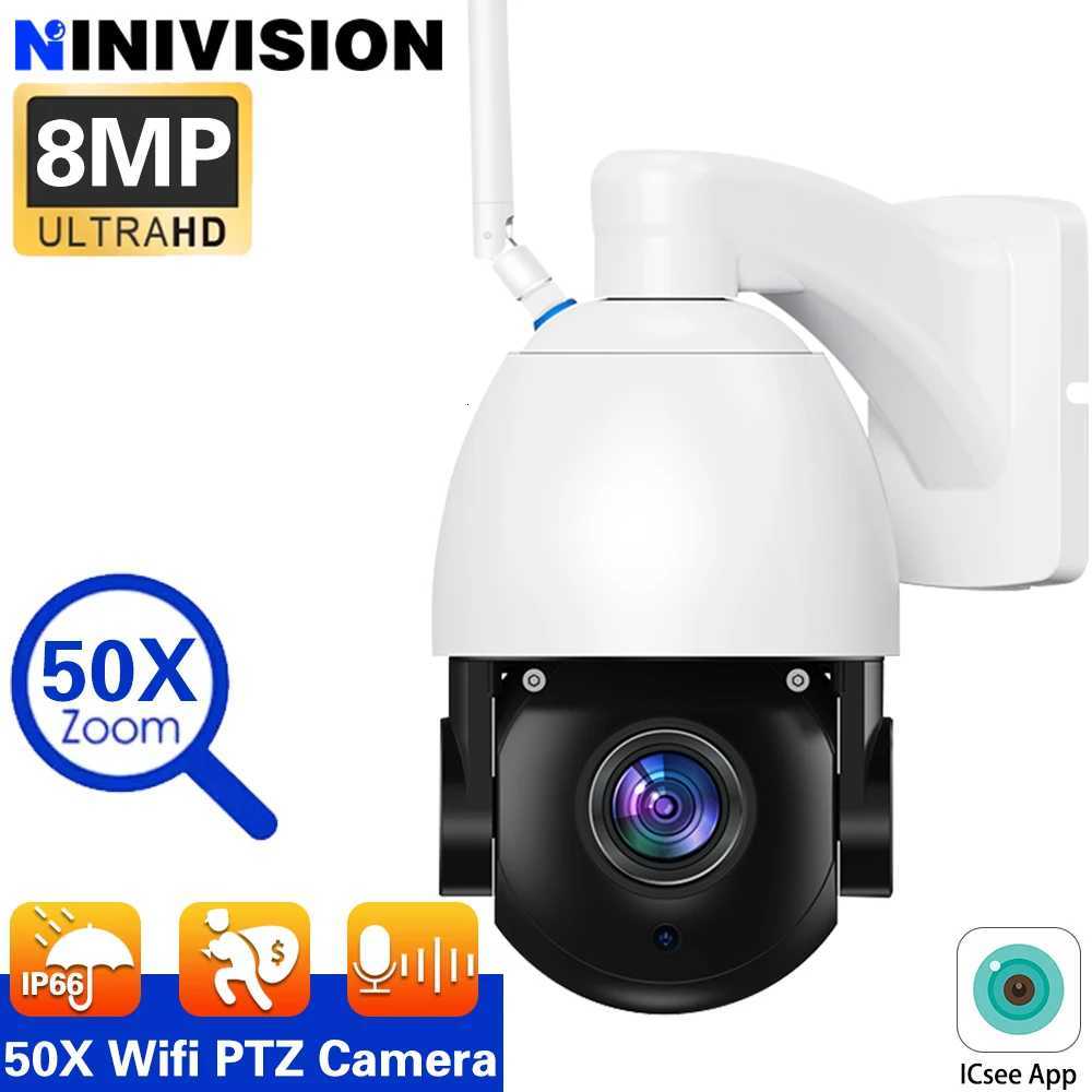NINIVISION 4K 8MP WiFi Video Surveillance Camera 50X PTZ Zo CCTV Two-Way Au Human Detection Outdoor Security PTZ IP Cameras C251202
