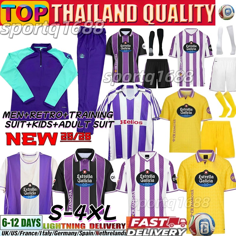 25 26 camisetas de futbol Real Valladolid soccer jerseys training tracksuit football jersey 1984 1995 1996 Retro 2025 2026 kids kit Equipment G. PLATA I.SANCHEZ MARCOS