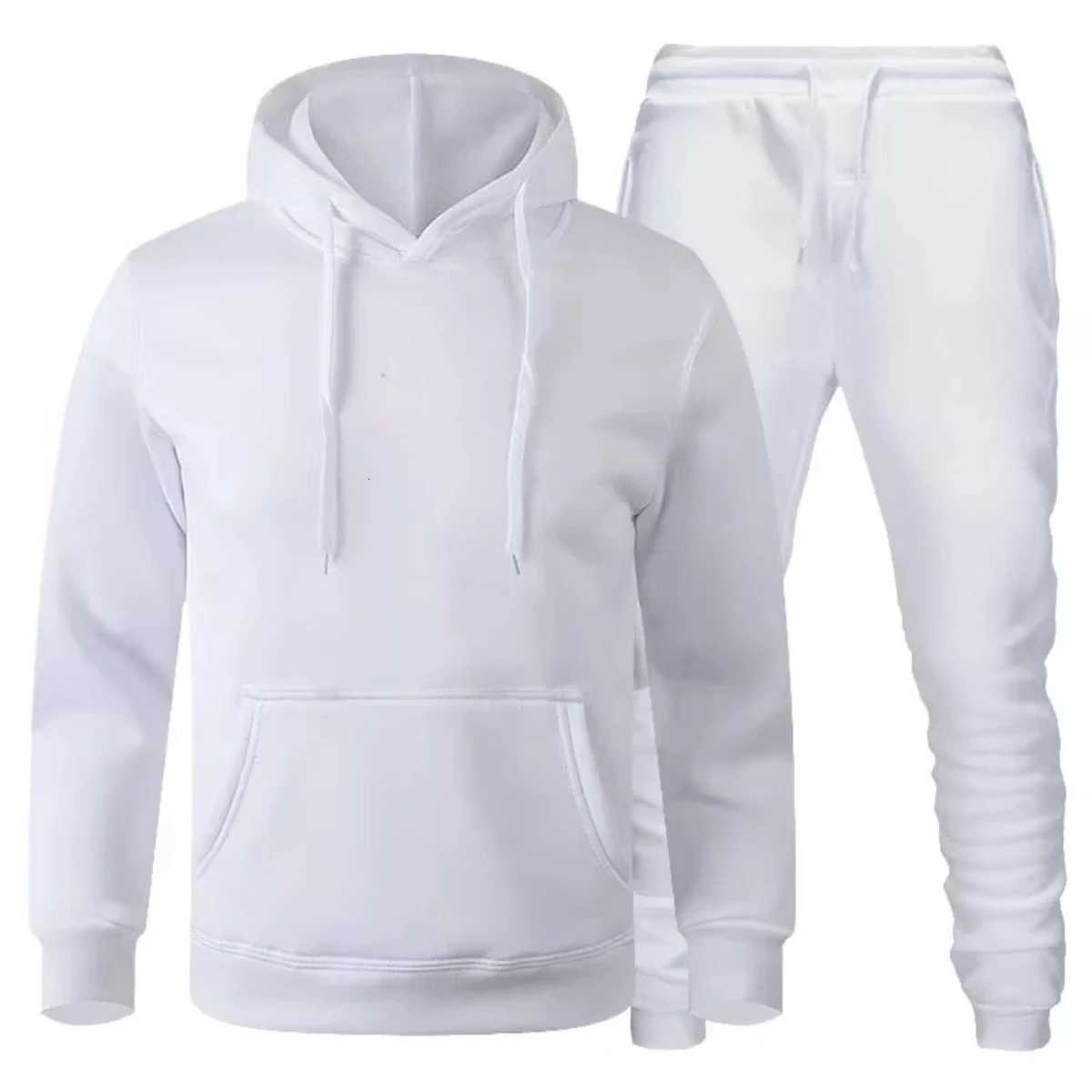 2025 Autumn/Winter Cotton Mens Jogging Fitness Sportswear Set Fashionable Long-sleeved Sweatshirt Casual Pants 2-piece Set W251202