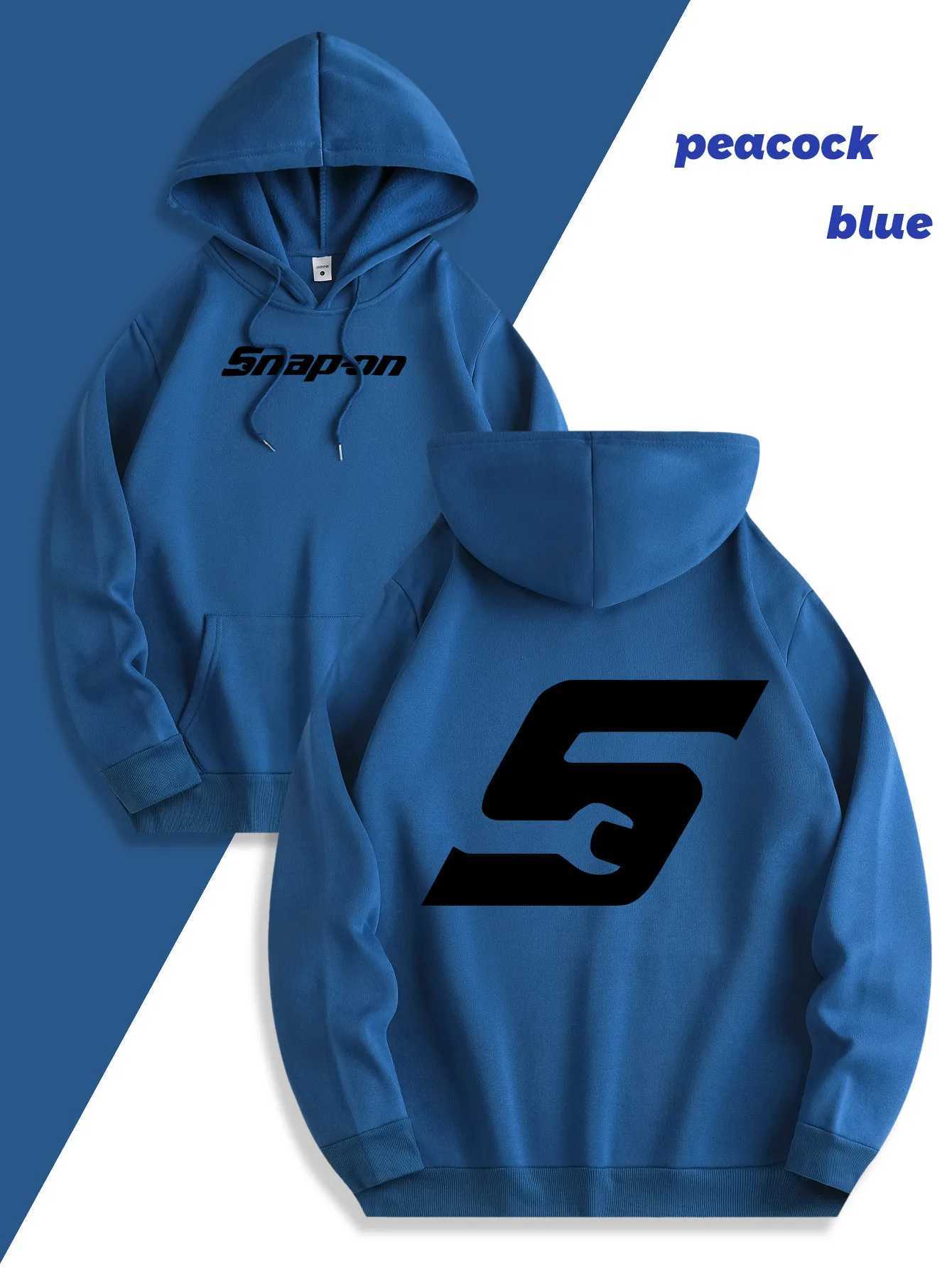 Red Snapon Hooded Sweatshirt Casual Long Sleeve Pullover100 Polyester Knit Fabric All-Season Warm Hoodie with Drawstring J251203