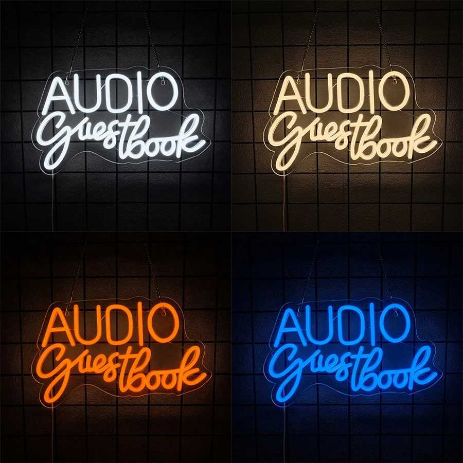 Audio Guestbook Led Neon Sign Suitable For Birthday Parties Corporate Activities Graduation Ceremony Wedding Art Decor H251201