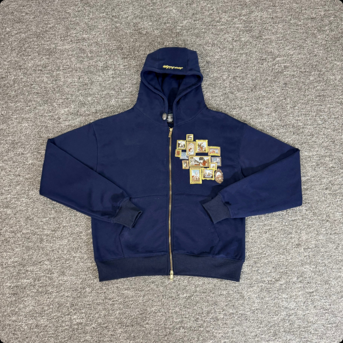 Men's Jeans Derschutze Blossom High Quality Embroidered Luxurious Design Vintage Street Hip Hop Gothic Loose Casual Denim Trousers Couples Baggy 