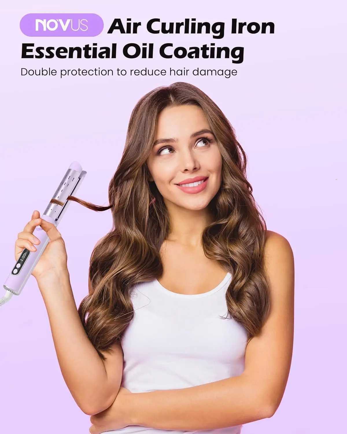 Airflow Curling Iron for La Curls -Ceramic Flat Iron Hair Straightener and Curler 2 in 1 Anti-Scald Curling W25 Inch C251202