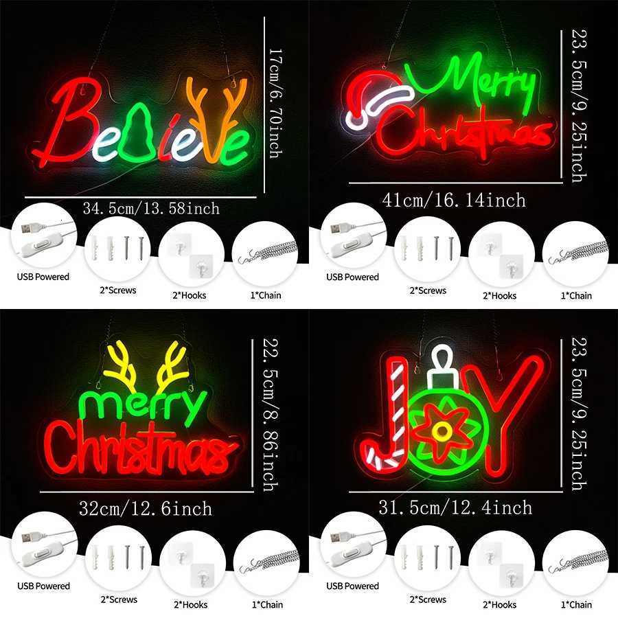 Christmas Neon Signs Hats And Antlers Led Icons Usb Powered Used For Rooms Living Rooms Parties Shops Christmas Art Decor H251201