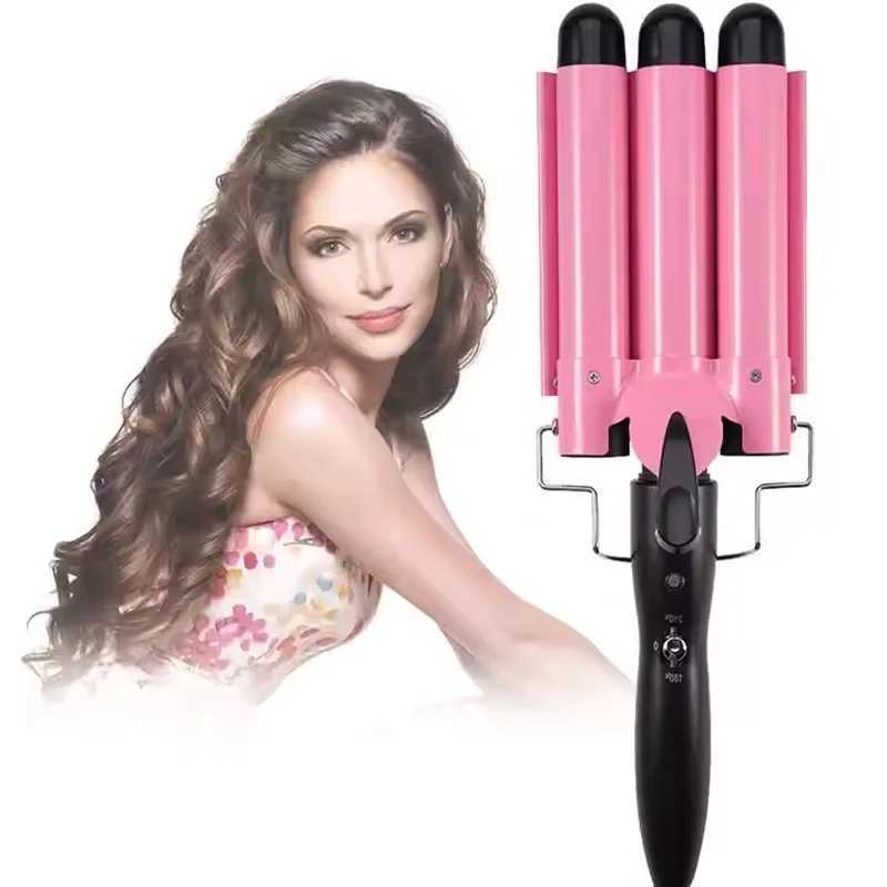 3-bucket hair curling irons and hair curlers with anti-scald insated tips portable ceramic hair styling tools C251202
