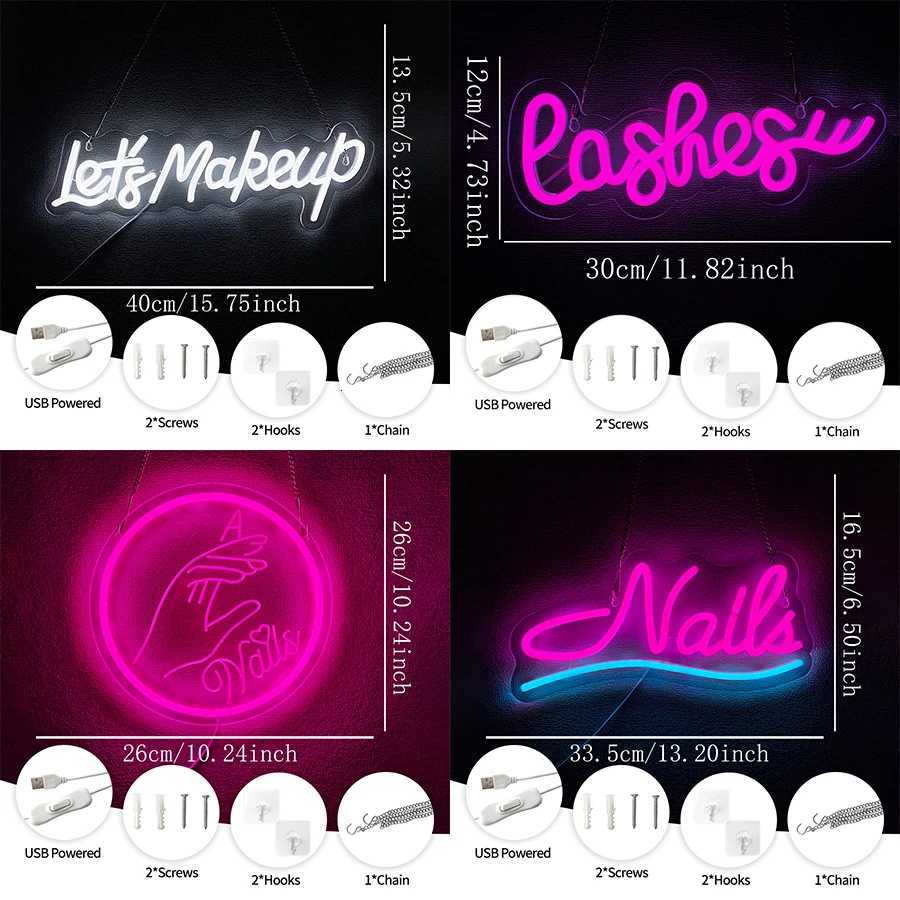 Beauty Salon Led Neon Sign Wall Business Wall Lamp Usb Powered Used For Nail Shop Beauty Salon Salon Studio Art Decor H251201