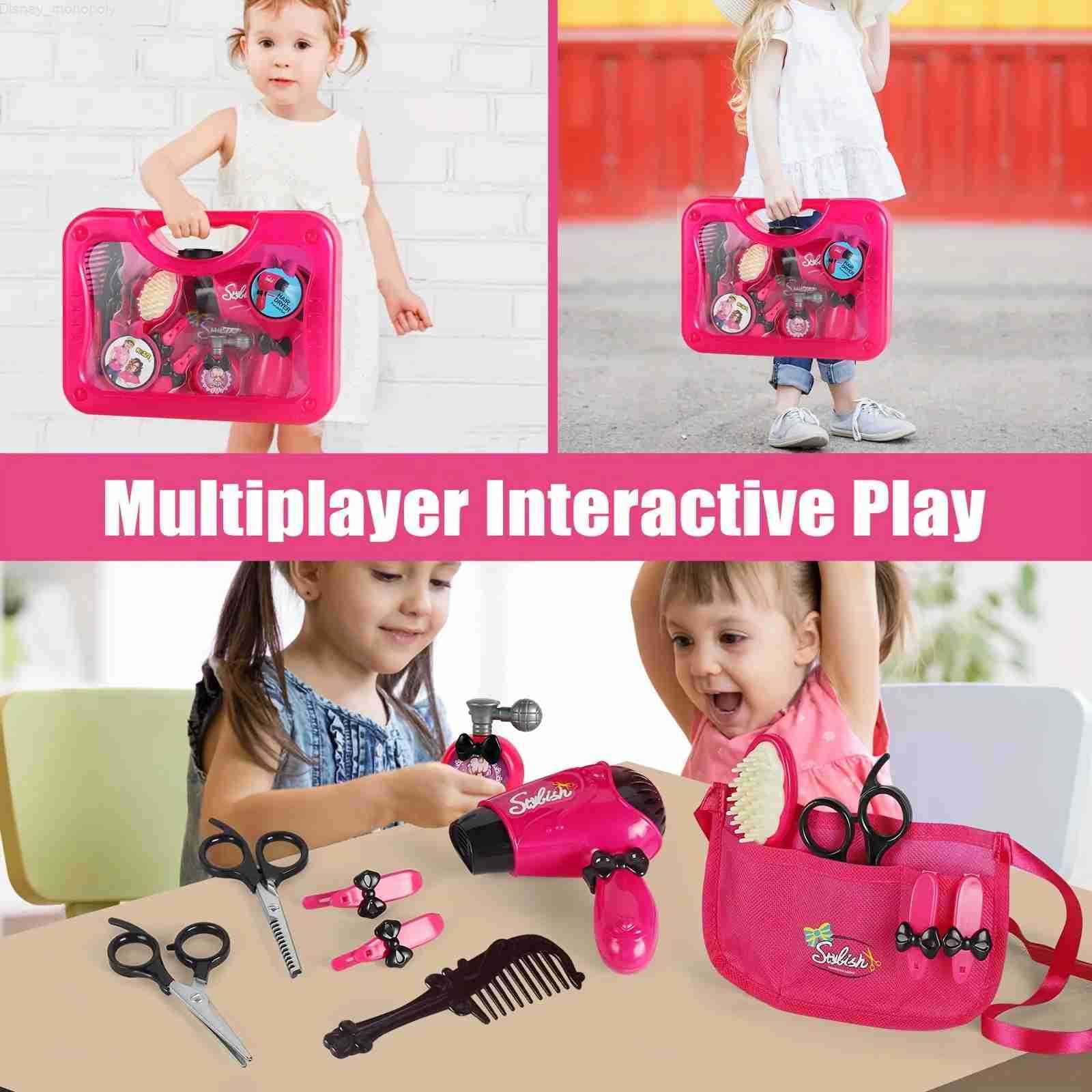 Disney Pretend Play Girls Beauty Salon Toy Set with Hair DryerBarber Apron and Styling Accessories - Perfect for Imaginative Play gift H251202