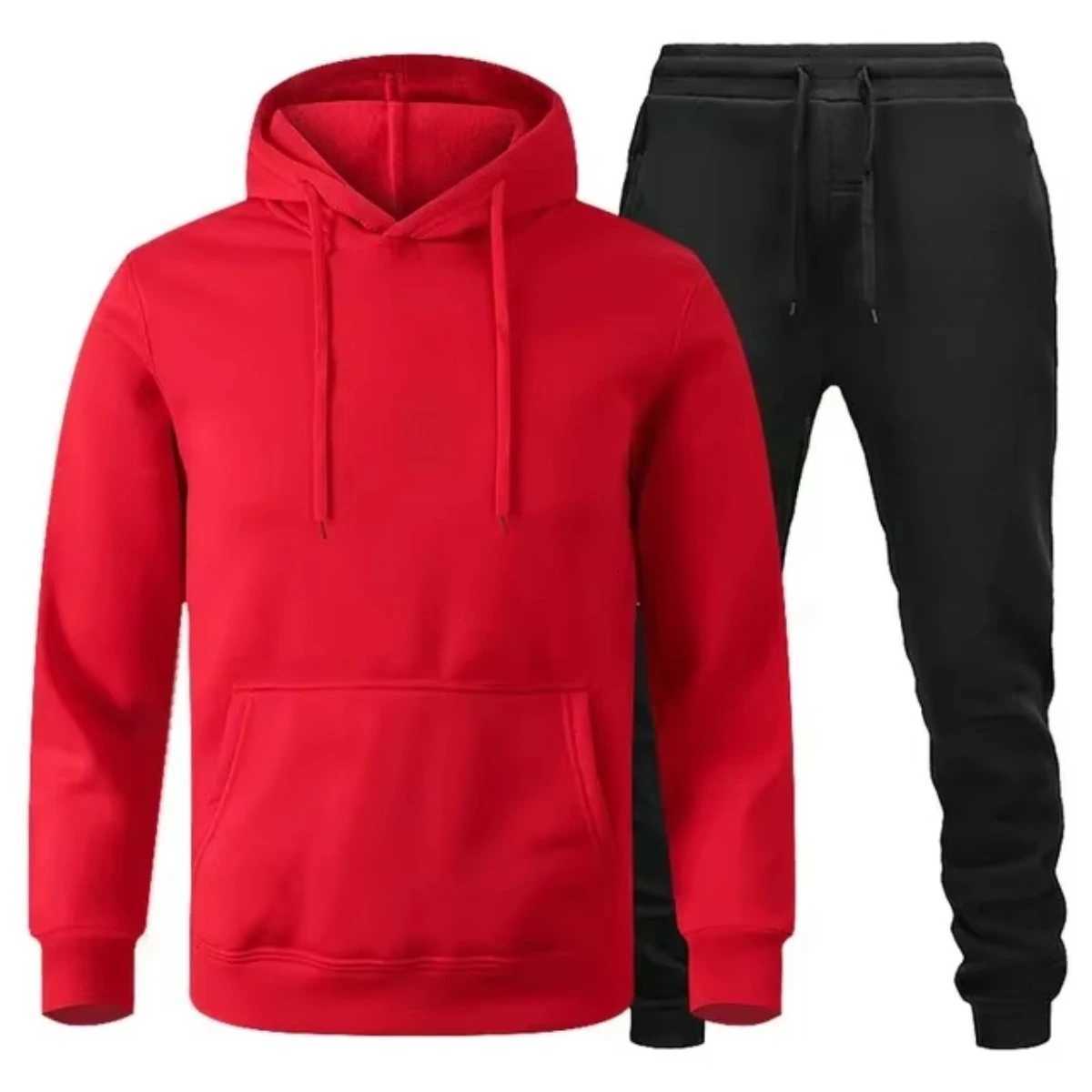 2025 Autumn/Winter Cotton Mens Jogging Fitness Sportswear Set Fashionable Long-sleeved Sweatshirt Casual Pants 2-piece Set W251202