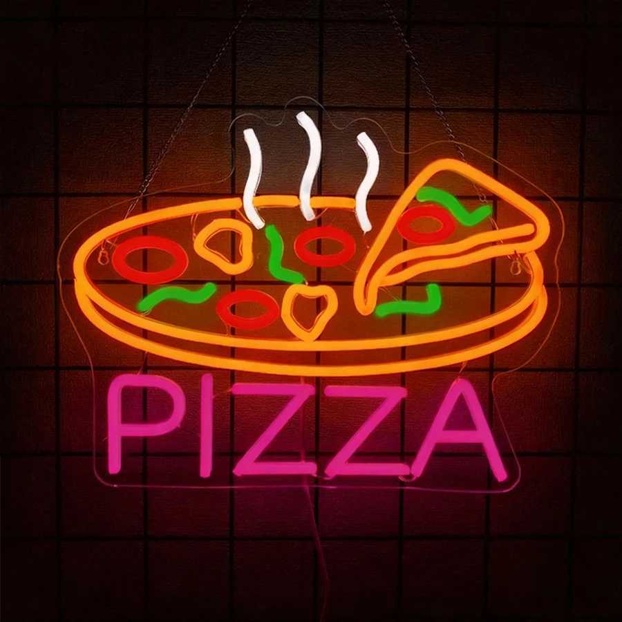 Fast Food Led Neon Sign Gourmet Pizza Icon Family Restaurant Recreation Room Food Theme Party Decor Pizza Lovers Gifts H251201