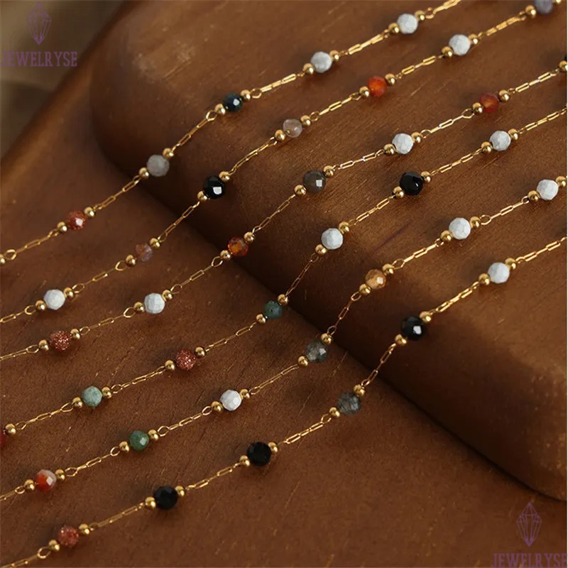 natural stone stainless steel 18k gold chain necklace designer for woman party home luxury necklaces school choker women jewelry travel birthday frien