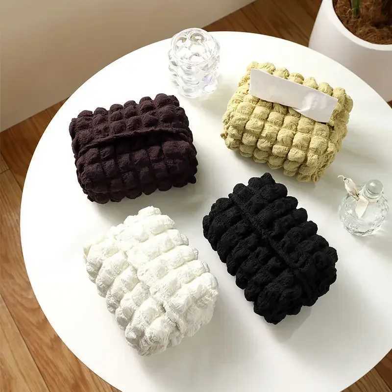 Korean Style Tissue Boxes Cute Velvet Soft Tissue Storage Box For He Decor Hanging Toilet Paper Container Girl Outside Gift H251201