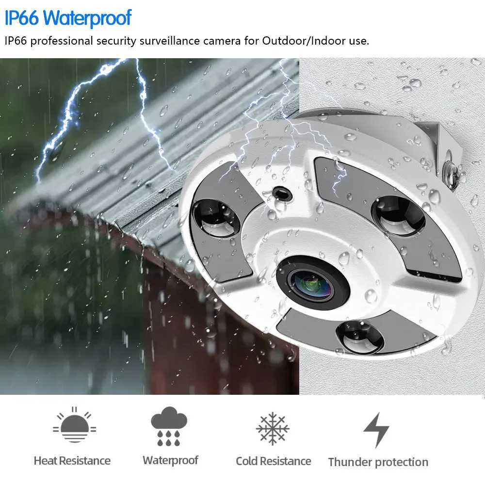 8MP 4K tra HD Fisheye IP Camera 180 Degree Wide Angle Panoramic Security Camera POE Au Network IP Video Surveillance System C251202