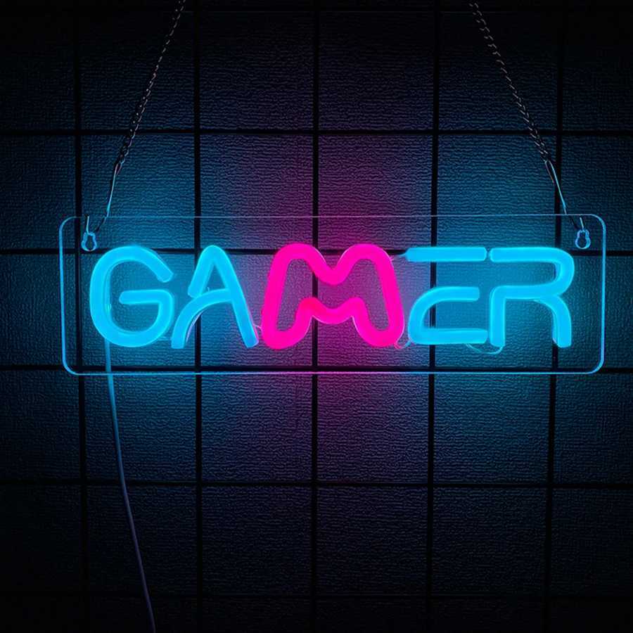 Game Theme Neon Sign Game Handle And Letter Icon Used For Wall Decor Room Bar Club Man Cave Game Room Art Wall Lamp H251201