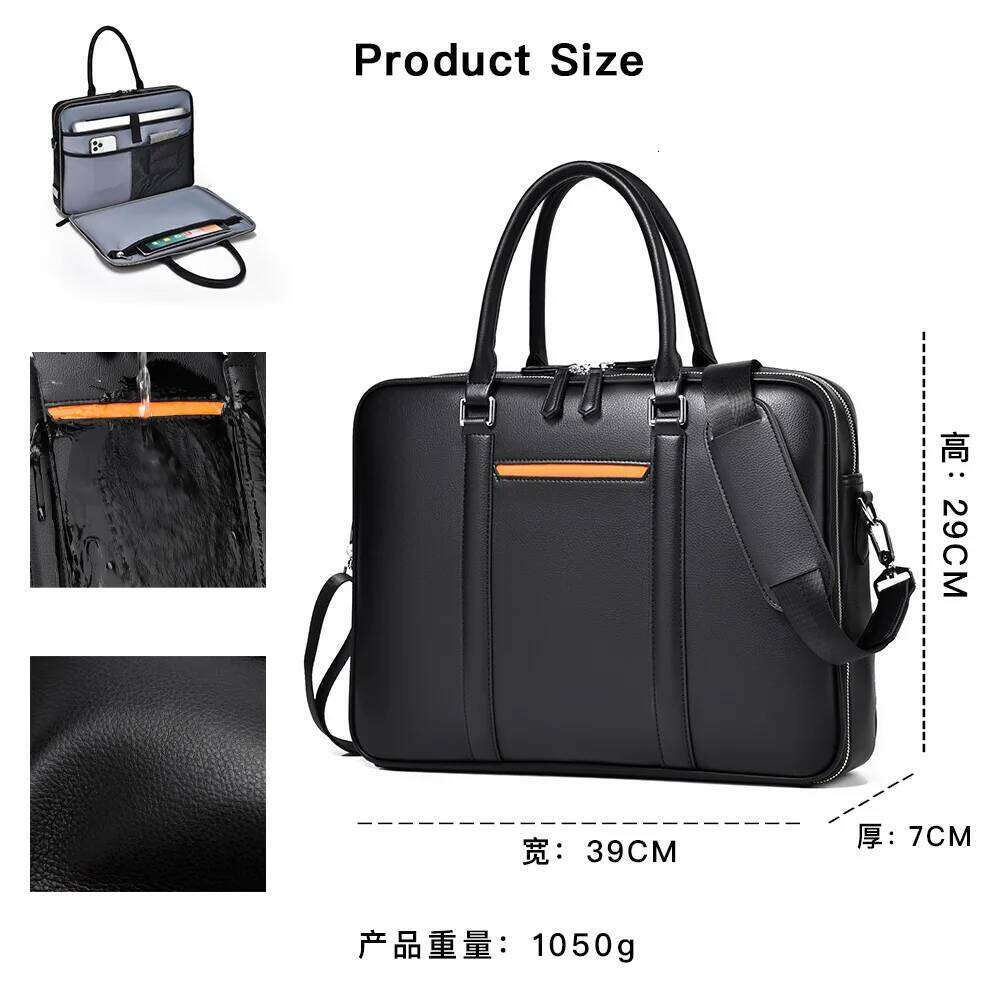 Luxury Bag Designer New Cow Genuine Leather Business Men S Briefcase Male Shoulder Messenger Laptop Computer Designer Bag
