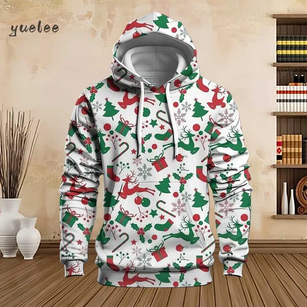 Mens Christmas Beer Hooded Sweater Christmas Party Long Sleeve with Drawstring Hoodies Comfortable Oversize Sweatshirt for Men J251203