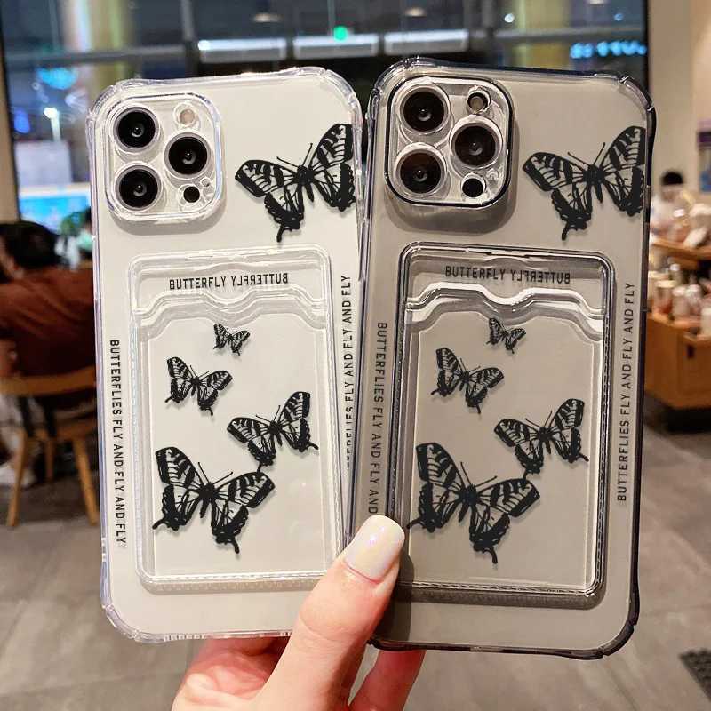 Wallet Card Holder Clear Soft Case For iPhone 16 Pro 15 13 14 12 11 Pro Max XS XR X 8 7 Plus SE2022 Transparent Card Slots Cover J251202