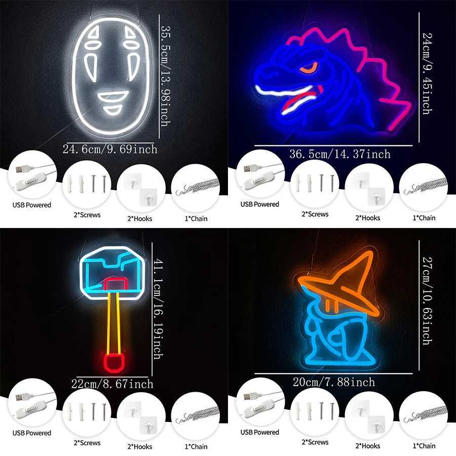 Animation Neon Sign Cartoon Aesthetic Operation Lamp Wall Decor Used For Room Game Room Club Office Man Cave Wall Lamp H251201