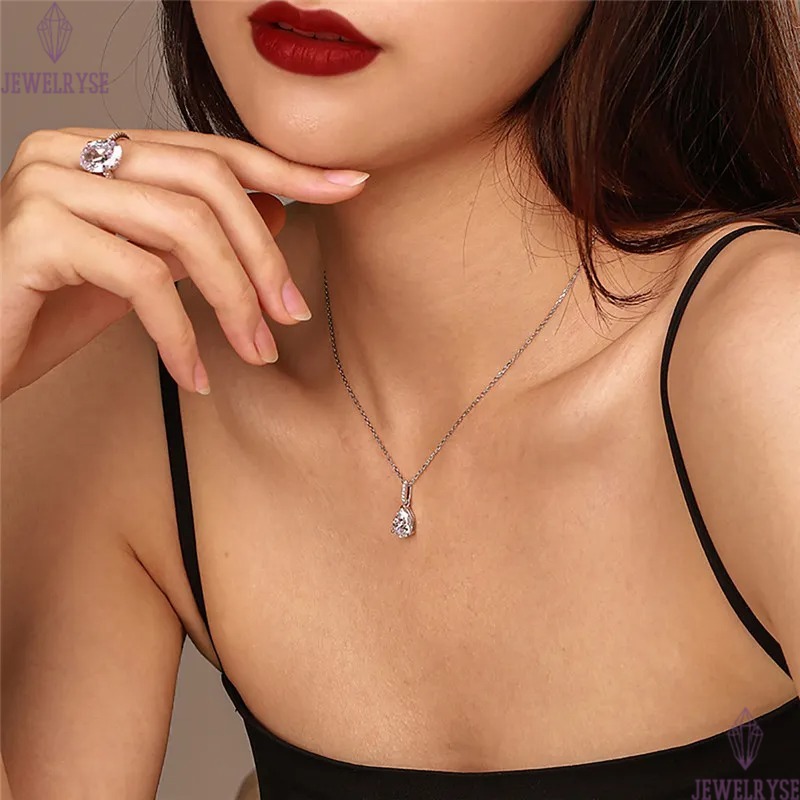 real 925 sterling silver necklace desinger for woman jewelry party luxury pear diamond necklaces 5A zirconia white diamond chokers womens teen girls f