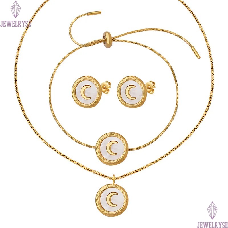 fashion stainless steel 18k gold moon circle designer necklace for woman party pendant luxury necklaces school silver chain choker jewelry birthday fr