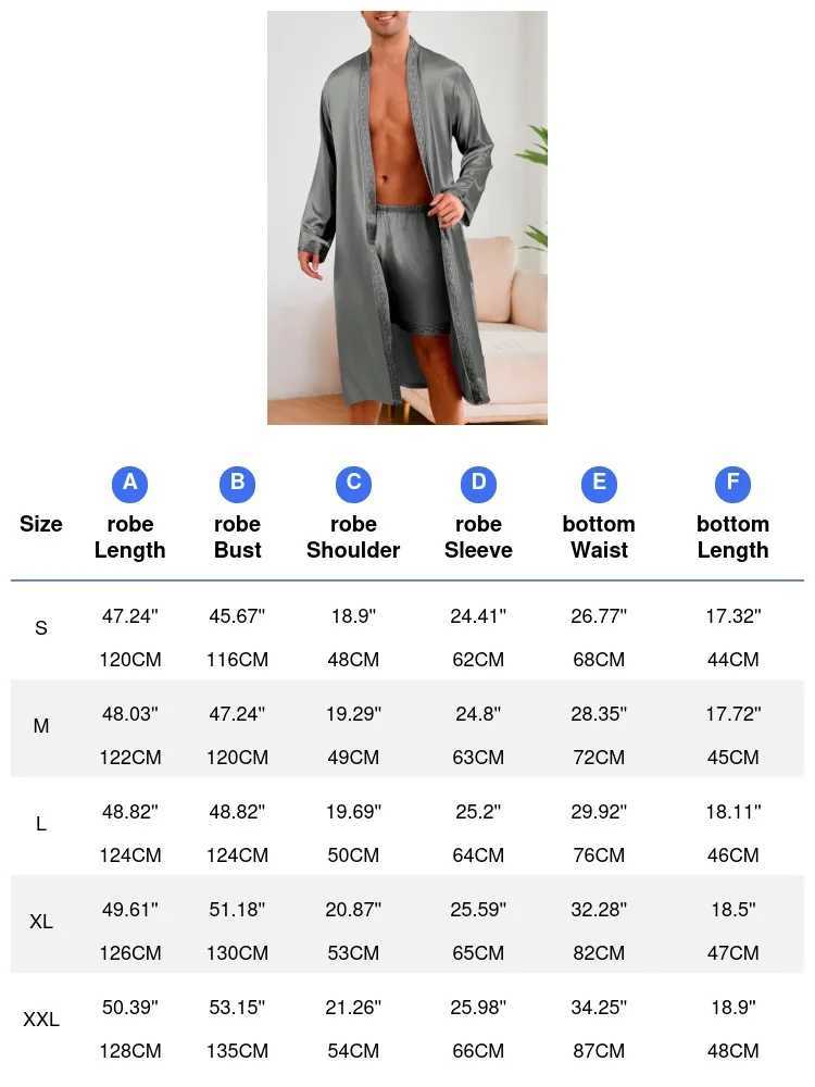 Male Ice Silk Pajamas 2Pcs Robe Suit Man Sleepwear Summer Spring Kimono Loungewear Peignoir Homme Nightwear Bathrobe Gown C251202