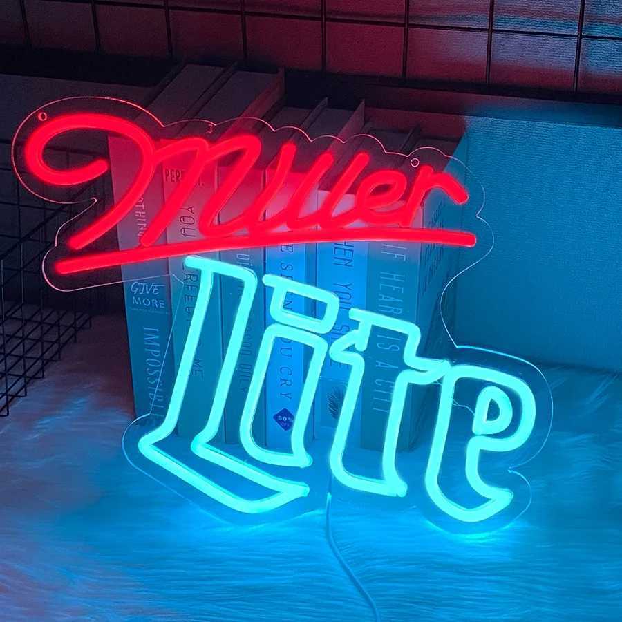 Miller Lite Led Neon Lights Are Used For Wall Decoration Usb Power Supply With Switch MenS Caves Bars Christmas Decoration H251201