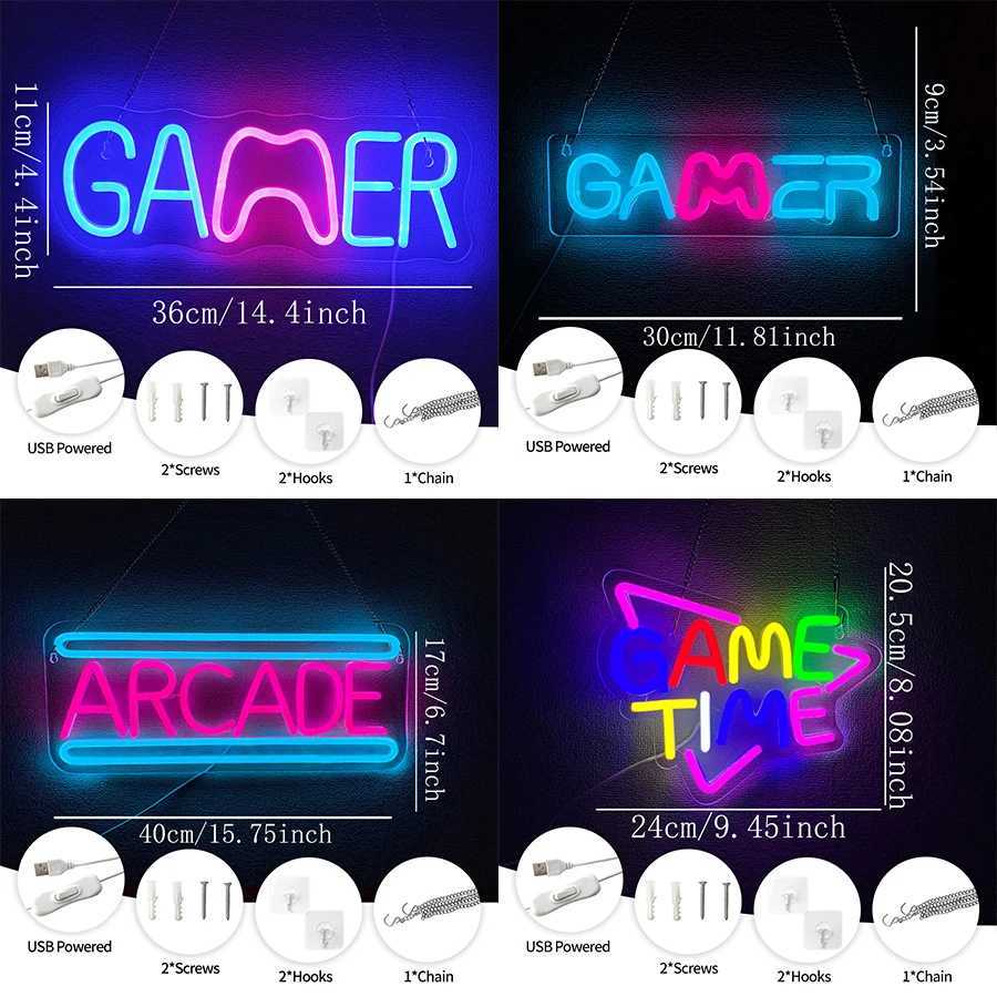 Game Theme Neon Sign Game Handle And Letter Icon Used For Wall Decor Room Bar Club Man Cave Game Room Art Wall Lamp H251201