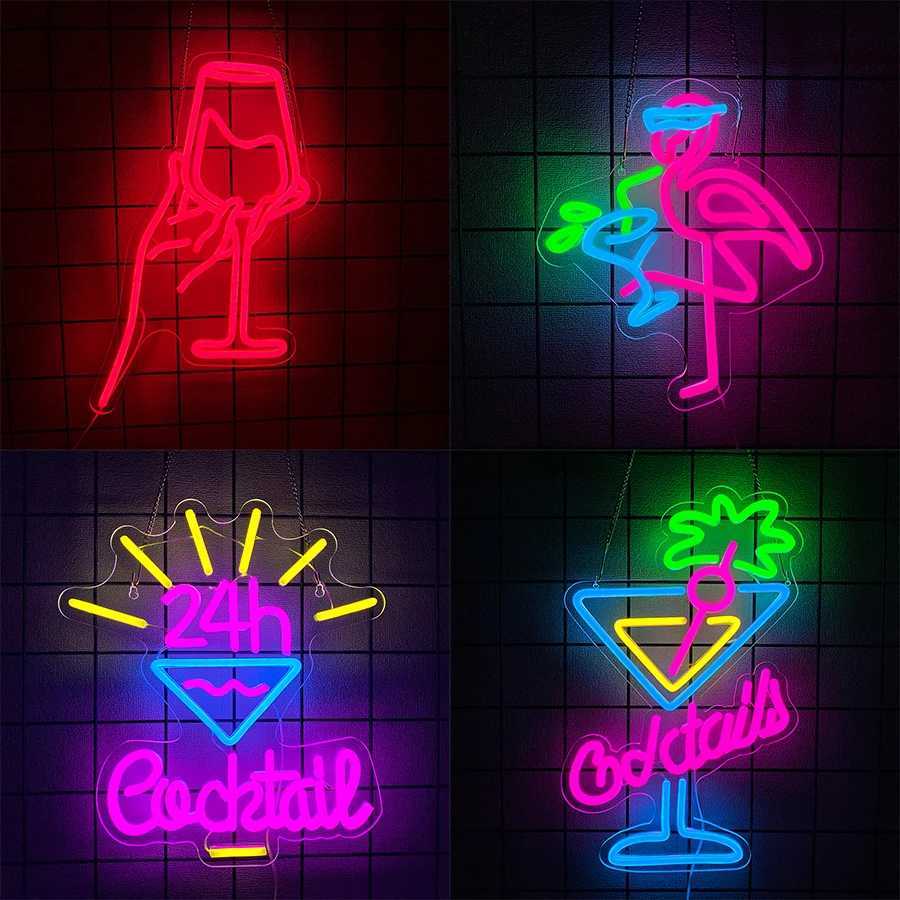 Bar Series Neon Signs Cocktail Icon Aesthetic Wall Lamps Usb Powered Used For Bars Clubs Parties Man Caves Art Decor H251201