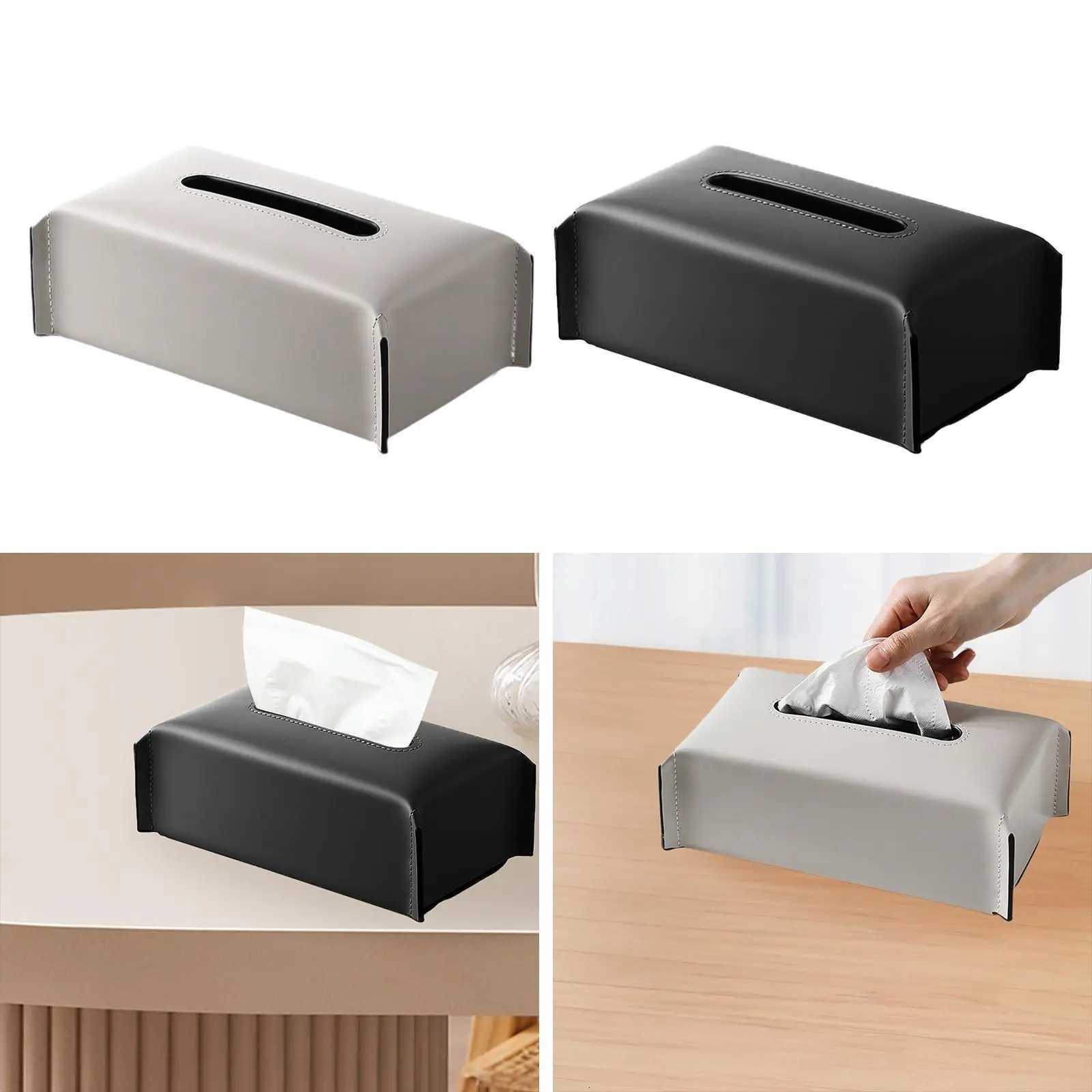 PU Leather Tissue Box Holder Tissue Box Cover for Desk Coffee Table Bathro H251201