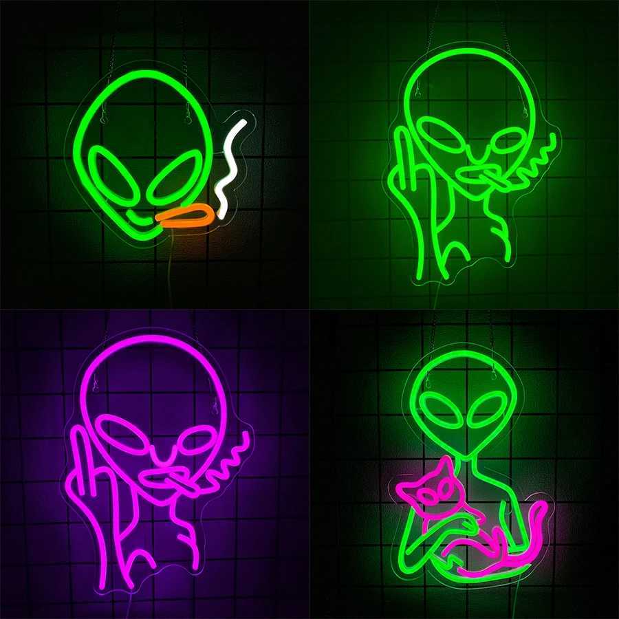 Animation Series Neon Signs Alien Personality Icons Used In Rooms Clubs Game Rooms Bars Man Caves Decor Easy To Hang H251201