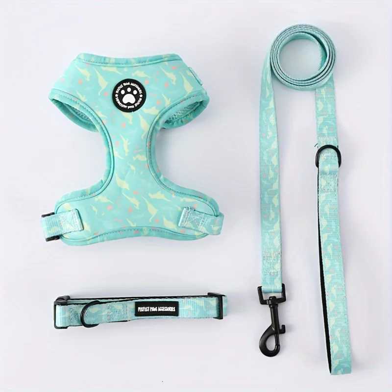 Breathable Adjustable Knit Fabric Dog Harness and Leash Set-All-Season Chest Vest with Press Buckle-for SmallMediumLarge Breed M251202 - view 6