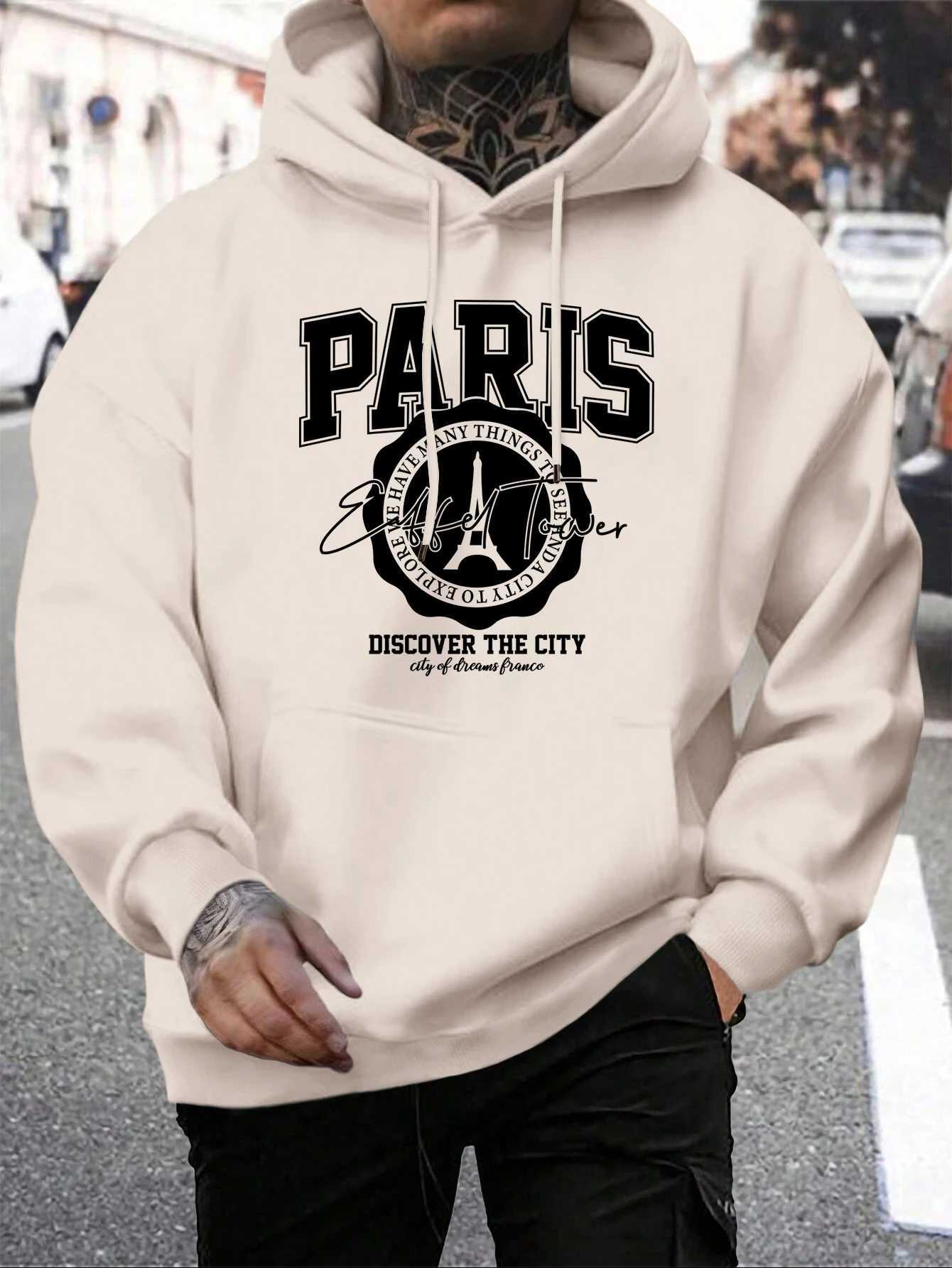 Castle Print MenS Hoodies Fashion Fur-Liner Hoodie Warm FLeece S-Xxl Hoody Man Autumn High Quality Clothes J251203